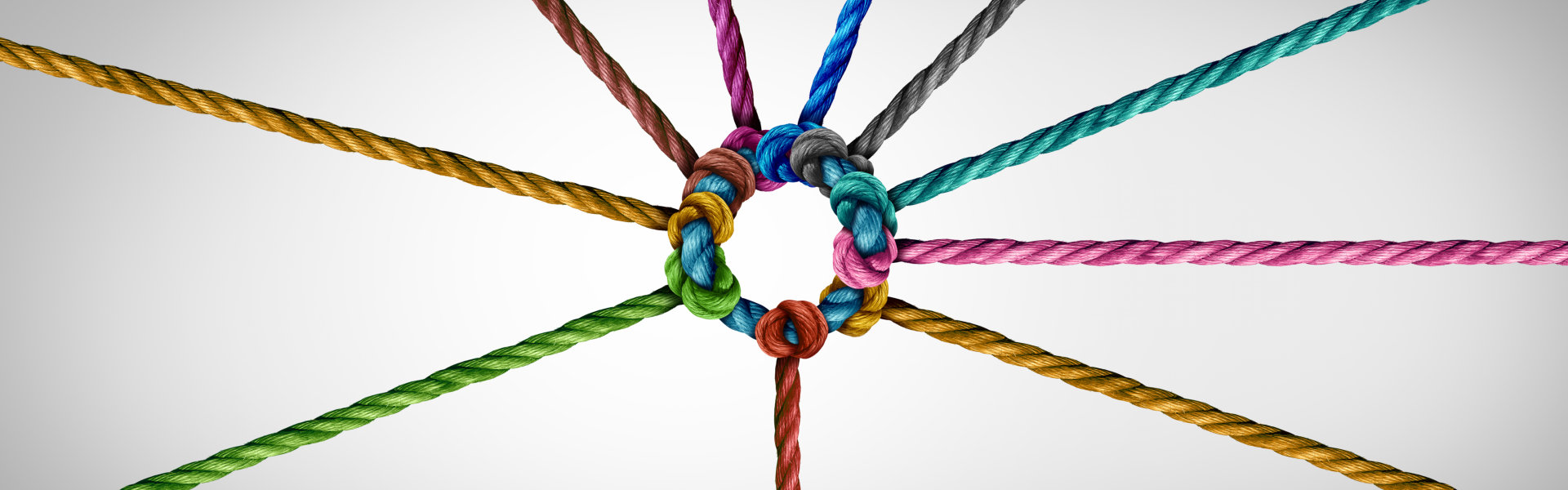 colored ropes tied together